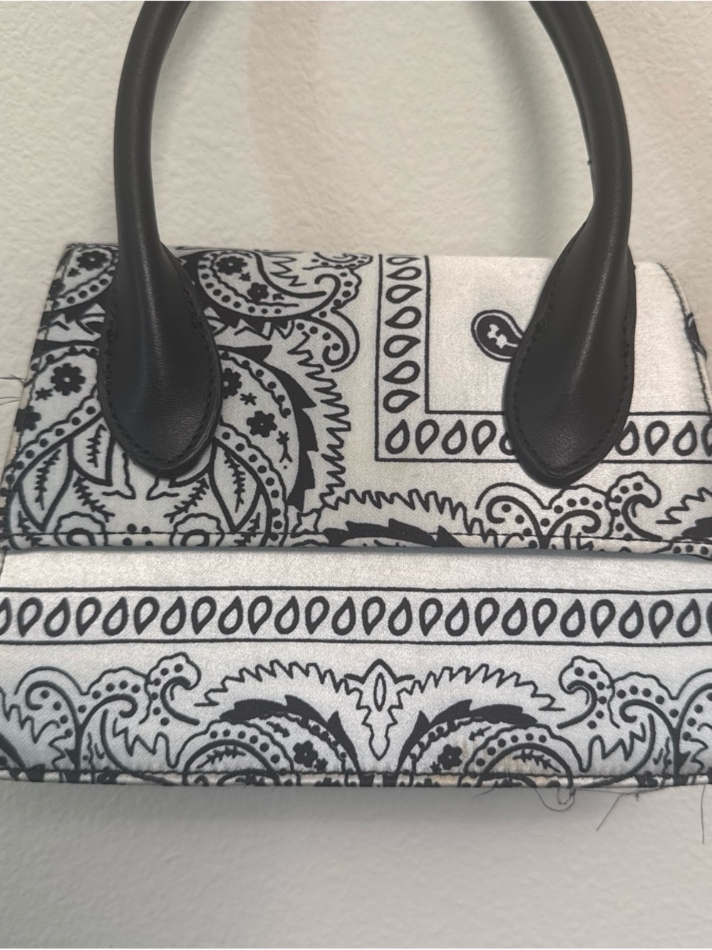 Black & White Paisley Print Handbag